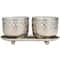 7oz. White Sage Scented Candles in Cut Out Silver Bowls and Tray